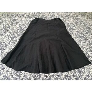 Appraisal Plus Midi Skirt 18 Black Patchwork A-Line Dressy Lined Ramie Rayon NWT